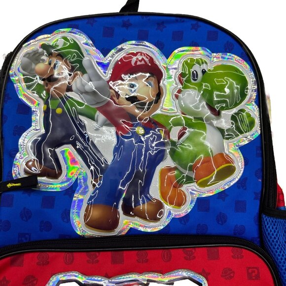 Nintendo Super Mario Bros NWT Book Bag Mario Luigi Yoshi Adjustable - Picture 3 of 6
